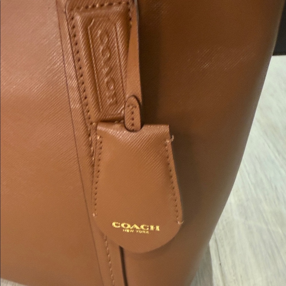 Coach Tan Leather Tote/Crossbody Bag - Picture 4 of 14